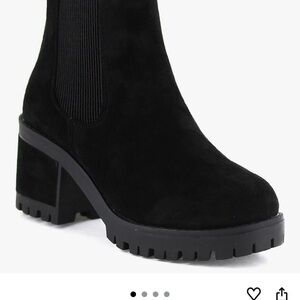 Seven7 Black Chunky Lug Chelsea Bootie